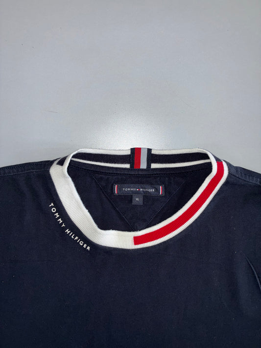 Tommy Hilfiger Navy Signature Collar Tee (L)