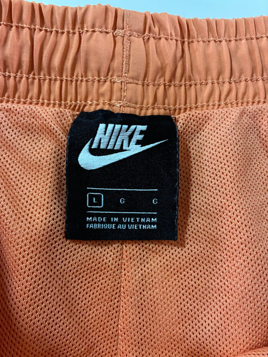 Vintage Nike Big Swoosh Orange Flow Shorts (W:32) (L:17)