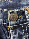 True Religion Acid Wash Big Stitch Jeans  (W:33) (L:45)