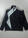 Adidas Vintage Black White Grey 3-Stripe Track Jacket Full Zip (XL)