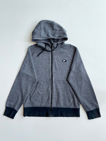 Nike Box Logo Zip Hoodie – Heather Grey/Black (M)