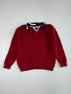 Tommy Hilfiger Red Quarter-Zip Knit with Flag Collar (Kids )(S)