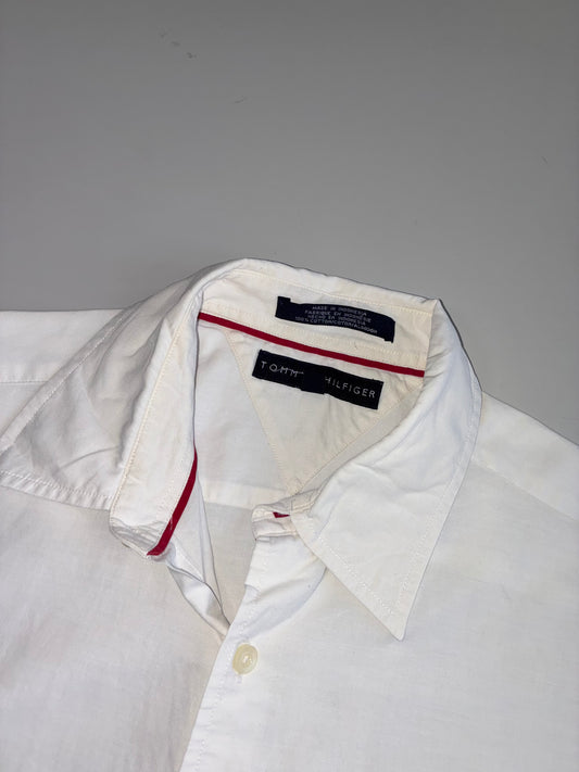 Tommy Hilfiger | White Striped Trim Half Sleeve Shirt(Xl)