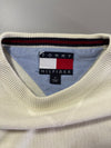 Tommy Hilfiger Chest Stripe Quarter-Zip Knit Sweater – Heather Grey/Navy (L)