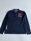 Big Train Original Brand Long Sleeve Polo Navy Tiger Graphic (2Xl)