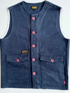 Small Bird's Overalls Co. Navy Workwear Vest – Made in Seoul |(S/M)