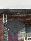 Vintage 90s M. Duncan Black Leather Bomber Jacket – Paisley Patchwork Lining (XL)
