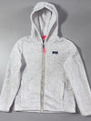 Patagonia White Sherpa Fleece Zip Hoodie – Neon Pink Trim (XS)