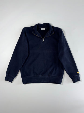 Carhartt WIP | Navy Blue Quarter Zip Sweatshirt | (M)