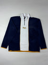 Vintage 90s FILA Colour Block Quarter Zip Fleece – Navy/Grey – (XL)