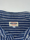 Vintage 90s Guess Jeans Jacquard Striped Indigo Denim Shirt (L)