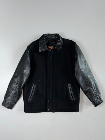 Canada Sportswear Black Wool & Leather (Sleeve) Varsity Jacket (L)
