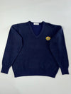 Vintage 90s Burberrys Crest Lambswool V-Neck Sweater – (XL)