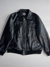 Unkut Premium Gear Black Leather Bomber Jacket (XL)
