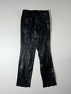 Vintage Black Leather Five Pocket Bootcut Jeans (W:32) (L:44)