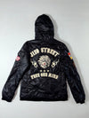 Jizobosatsu Outerwear Black Quilted Patchwork Bomber Jacket (S)