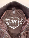 Gipsy Germany Brown Leather Ribbed-Collar Bomber Jacket (L/M)