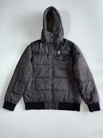 Big Train Osaka “Puffer Jacket Grey Sherpa-Lined Hood (XL)