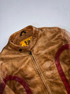 Belstaff Black Prince Weatherproof Leather Jacket Striped Racer Jacket (S)