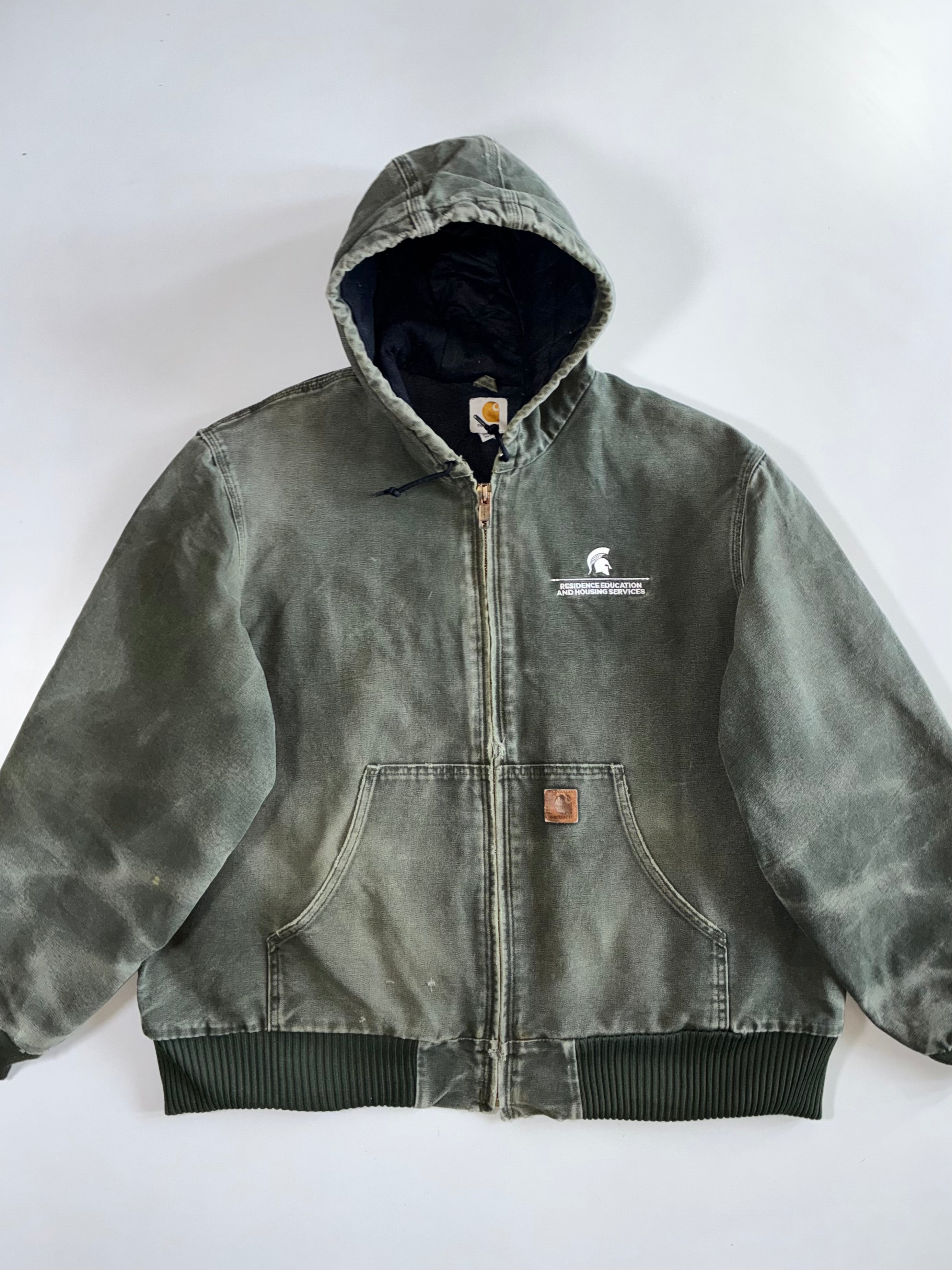 Carhartt Active J130 MOSS Work Jacket Olive Michigan State