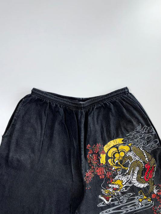 Vintage Dragon Graphic Shorts Elastic (W:30 |L:23)