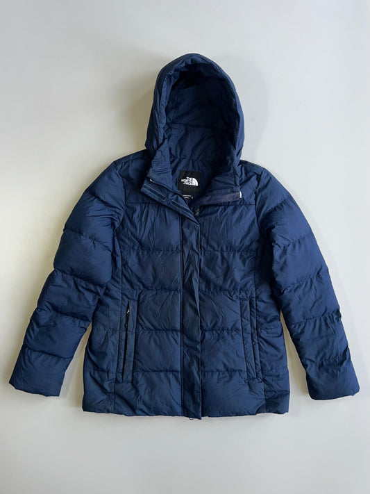 The North Face Women’s 550-Fill Down Quilted Hooded Puffer Winter Jacket Navy Woman (L/XL)
