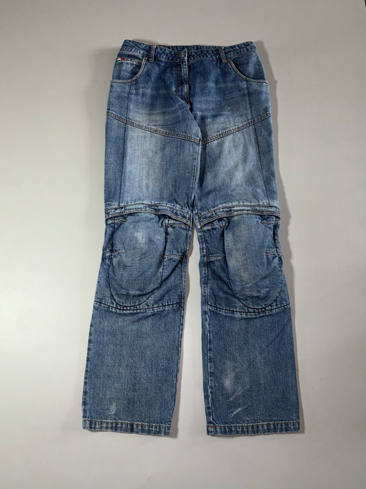 Vanucci Moto Biker Jeans with Knee Armour – Blue knee padded  (W:34) (L:43)