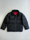 Polo Ralph Lauren Red Pony Fleece Collar Red Lined Quilted Down Puffer Jacket Black (M)