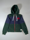 Roots | Green Navy Colorblock Zip Hoodie (XS)