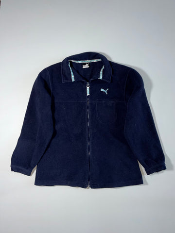 Vintage Puma Fleece Zip Jacket – Navy | (L)