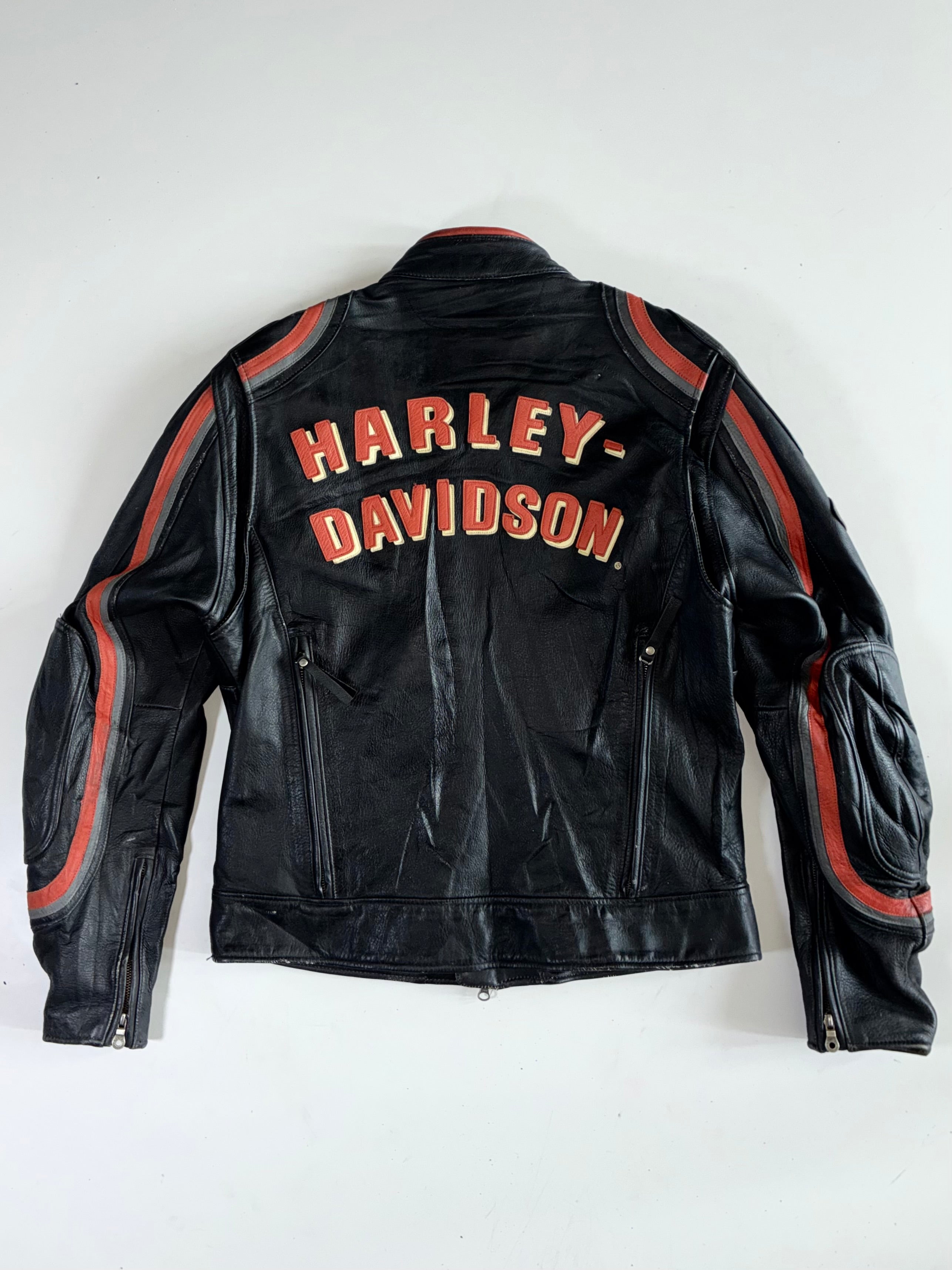 Harley-Davidson American Legend Black Leather Racing Jacket Padded