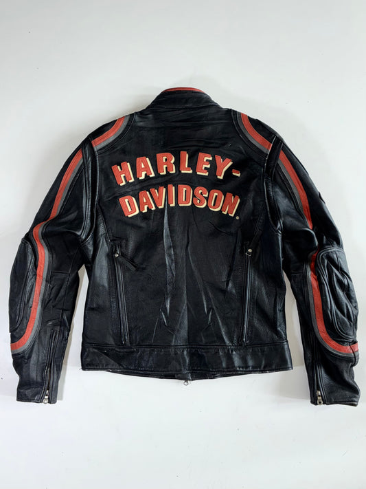 Harley-Davidson American Legend Black Leather Racing Jacket Padded (L)