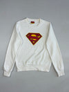 Superman x CACO White Crewneck Sweatshirt – Classic S Shield Logo (S)