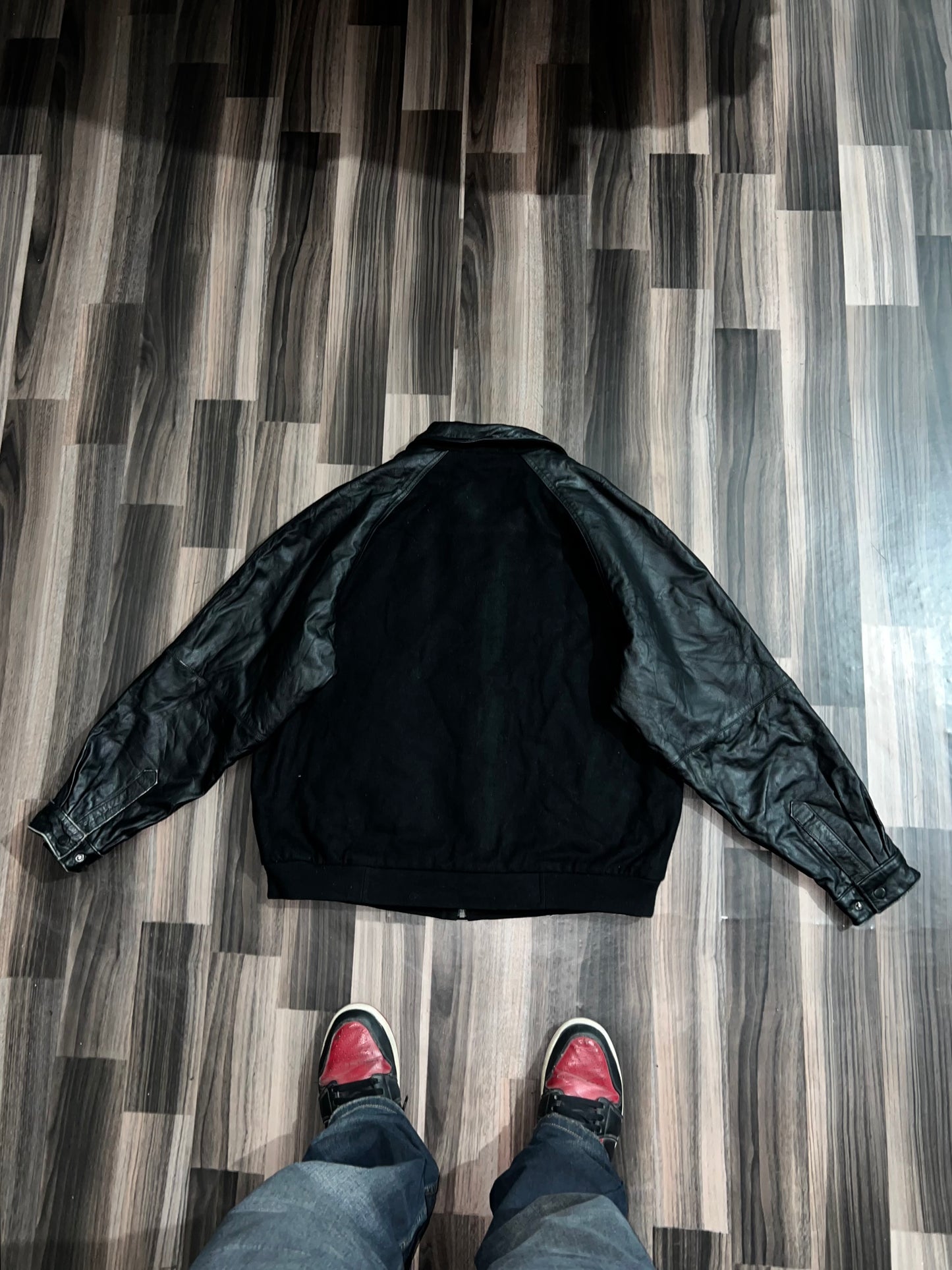 zPremium Leather Sleeve Jacket (L/Xl)
