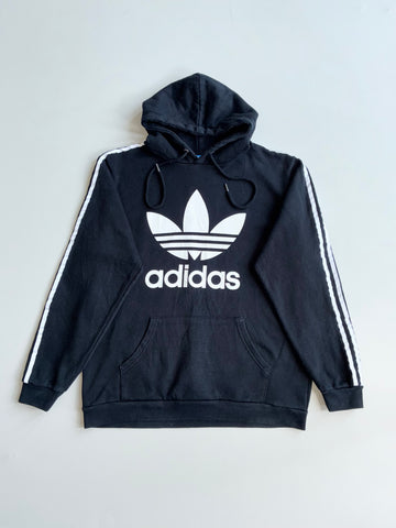Adidas Originals Black Trefoil 3-Stripes Hoodie (L)