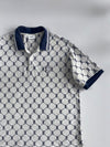 MLB | Boston Red Sox Monogram Jacquard Embroidered Patern Polo (2XL)