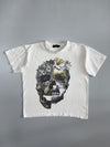 BoohooMAN | Floral Skull Graphic Tee | Off-White (L)