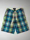 Abercrombie & Fitch Plaid Madras Drawstring Shorts (W:34)( L:24)
