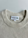 Lacoste Classic Fit Waffle Knit Crewneck Sweater – Cream (M)
