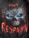 Spiral Direct “Gamers Never Die They Respawn” Skull All-Over Print Black Hoodie (L)