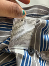 Nike Y2K Striped Pocket Polo, Grey/Blue, Made in Hong Kong (L)