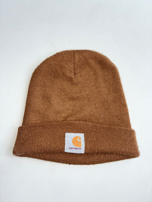 Vintage Carhartt Brown Cuffed Watch Knit Beanie (H-11 inches/W-20)