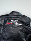 All One Vintage Black & Grey Genuine Leather Moto Racing Jacket (XL)