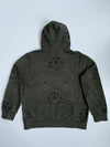 Big Train All-Over Embroidered Skull & Crest Sherpa-Lined Olive Hoodie  M/L