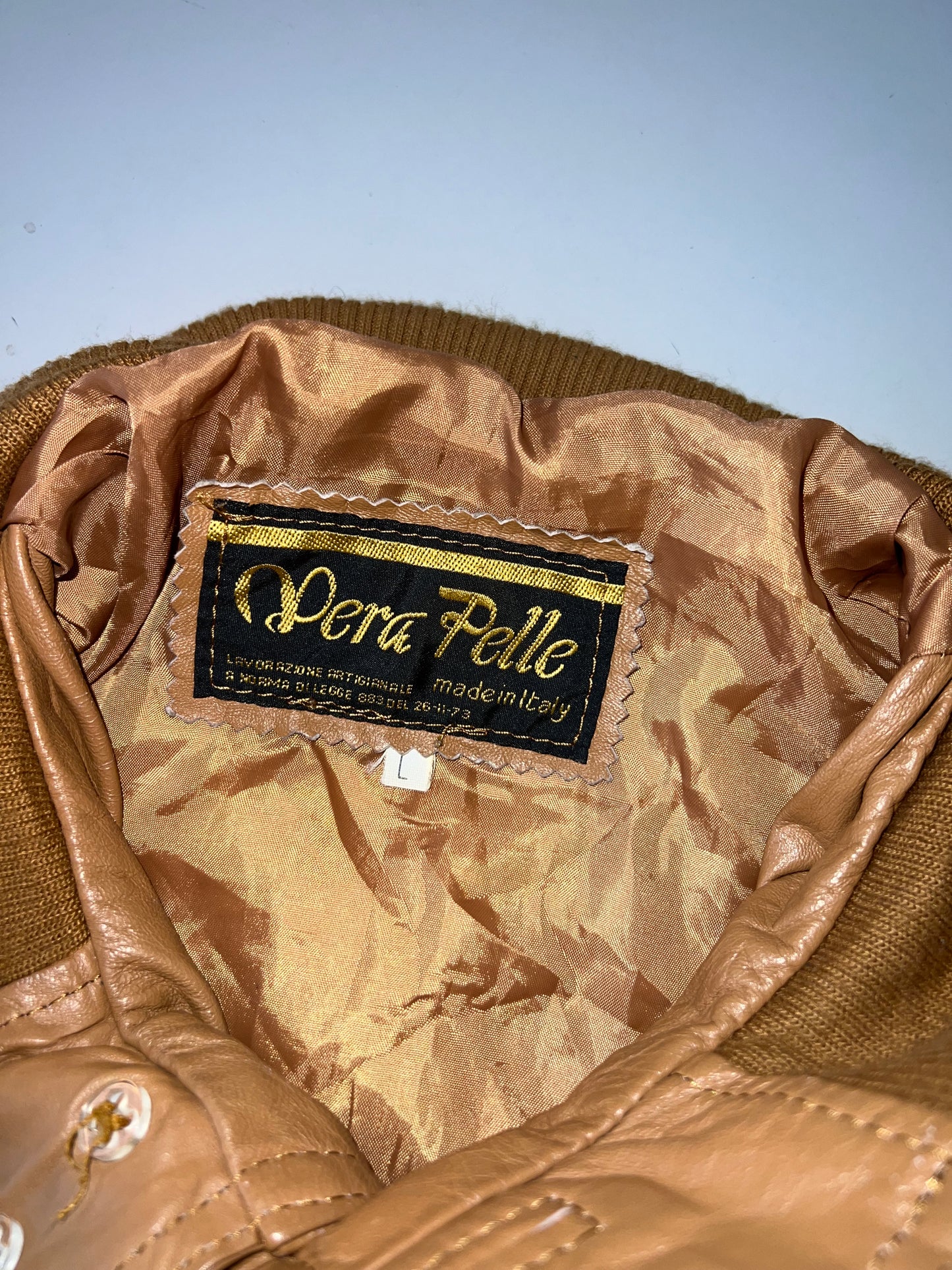 ZPera pelle Made in Italy Original Leather Jacket (DESIGNER) (L)