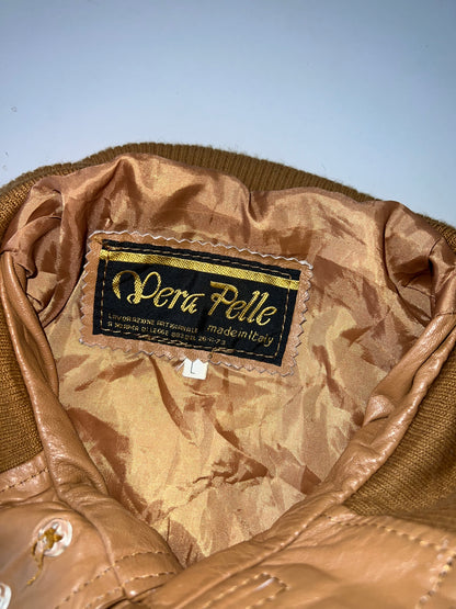 ZPera pelle Made in Italy Original Leather Jacket (DESIGNER) (L)