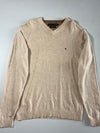 Tommy Hilfiger Cream Lambswool V-Neck Sweater (S/M)