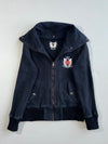 Vintage Big Train Crest Embroidered Funnel-Neck Zip Jacket (XS)
