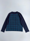 Vintage Burberry London Blue Label Nova Check Panel Long Sleeve Tee (XL)