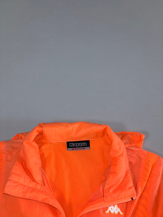 Kappa Neon Orange Hooded Windbreaker Jacket – Size (XS)